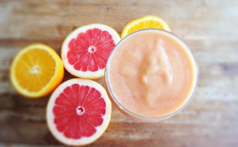 smoothie en grapefruit en sinaasappel voor gewichtsverlies