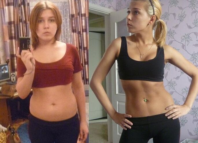voor en na het volgen van een koolhydraatvrij dieet